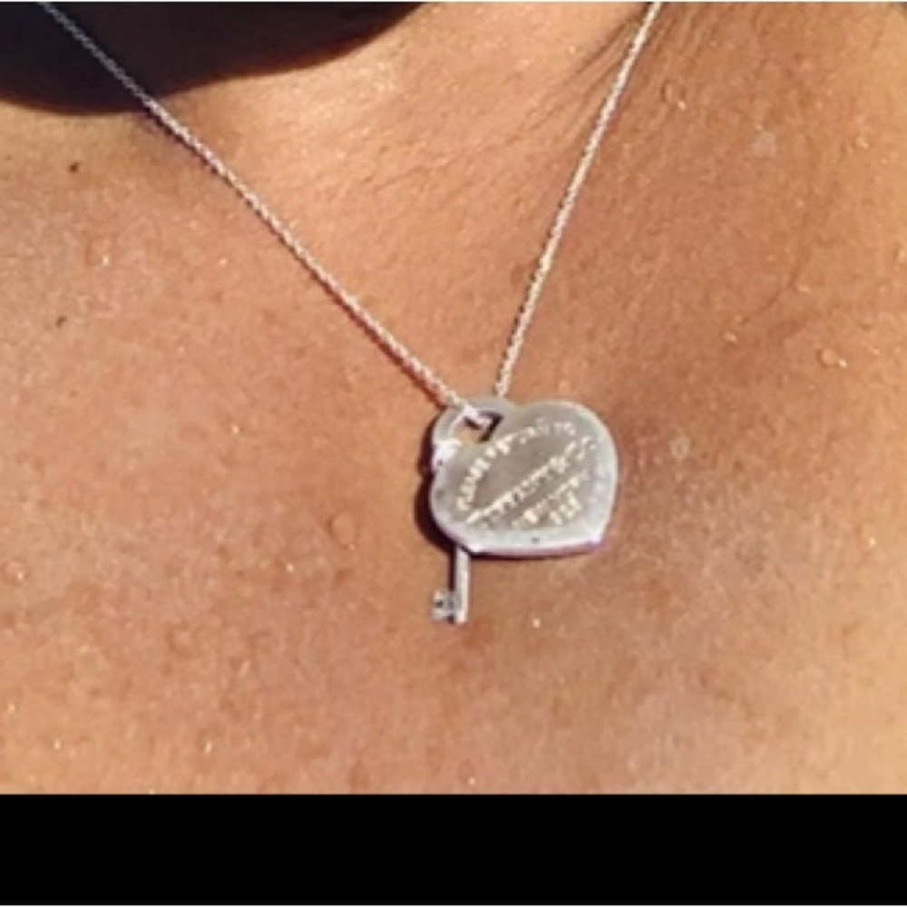 Tiffany Necklace Heart Tag with Pendant 18 inches .Great condition .